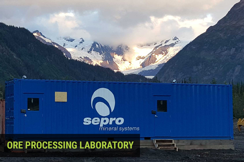 Shipping container modified into a ore processing laboratory