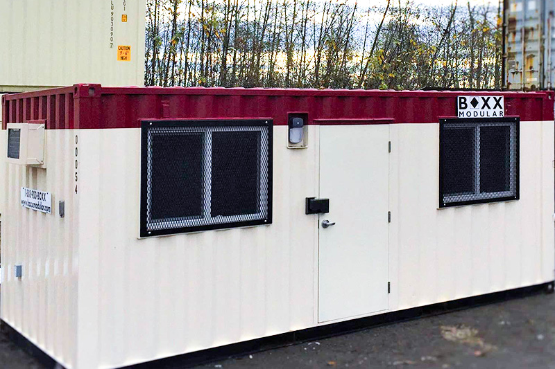 Secure shipping container office . Shipping container modifications and alternations